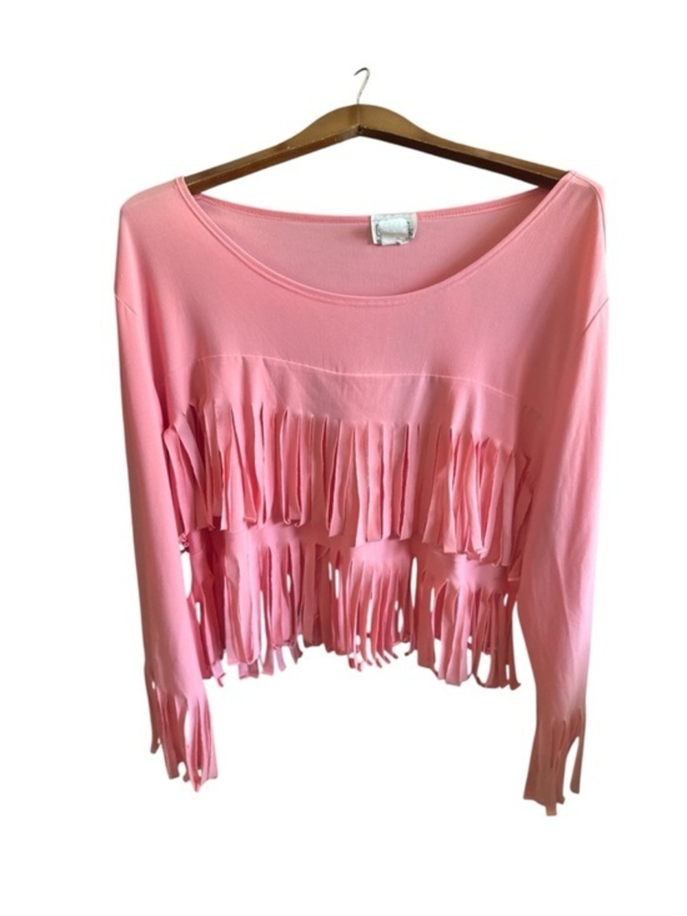 Fashion Network Women’s 3Xl Pink Fringe Long-Sleeve Women's Top Western Festival